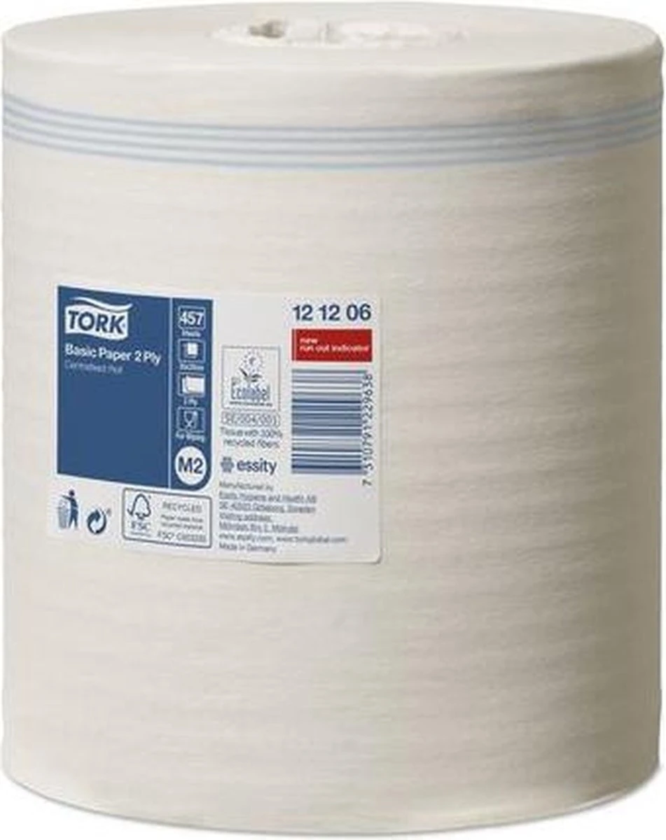 Poetsrol Tork M2 121206 2-laags - 20cm X 160m - 6 Rollen 11 Poetsrol Tork M2 121206 2-laags - 20cm X 160m - 6 Rollen - Afbeelding 9