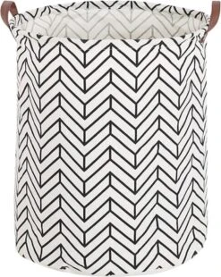 Merkloos Wasmand - Opbergzak - 60L - Waterproof - Zwart/wit