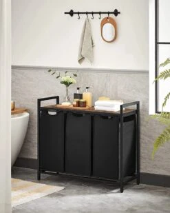 A.T. Shop Wasmand, Wascollector, Wassorteerder, 3 Compartimenten, Met Plank, Waszak Uitschuifbaar En Afneembaar, Per Zak 38 Liter 12 A.T. Shop Wasmand, Wascollector, Wassorteerder, 3 Compartimenten, Met Plank, Waszak Uitschuifbaar En Afneembaar, Per Zak 38 Liter -Huishoudelijke Artikelen Winkel 959x1200 4