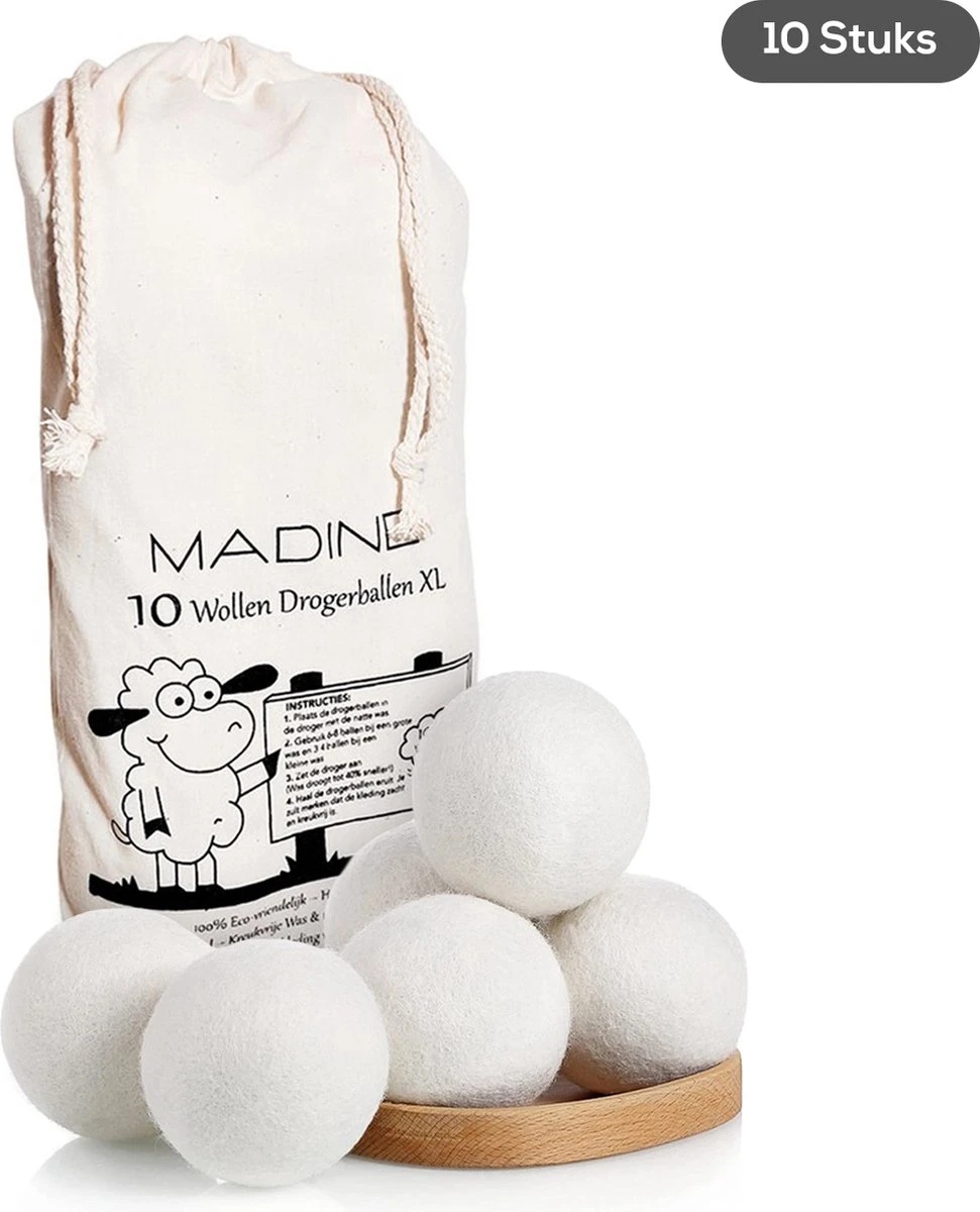 Merino Wollen Drogerballen XL - 10 Stuks - Herbruikbare Wasballen - Natuurlijke Wasverzachter - Wasbollen - Dryer Balls - Duurzame Nieuw-Zeelandse Droogballen 3 Merino Wollen Drogerballen XL - 10 Stuks - Herbruikbare Wasballen - Natuurlijke Wasverzachter - Wasbollen - Dryer Balls - Duurzame Nieuw-Zeelandse Droogballen