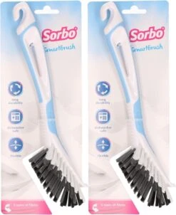 Set Van 2 Sorbo Smartbrush Afwasborstels Blauw/wit - Afwassen Afwasborstel - Huishoudelijke Keukenaccessoires