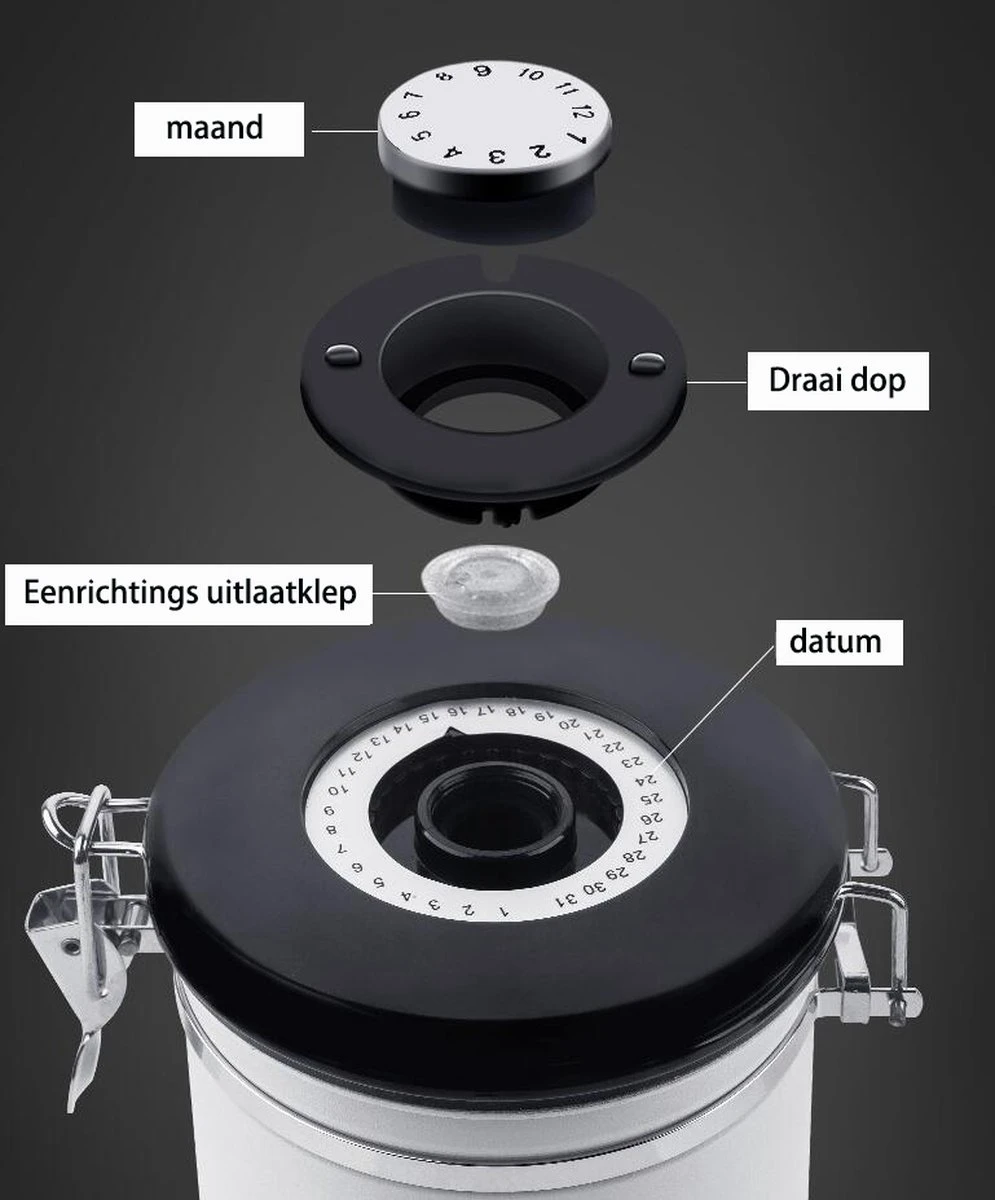 Koffiebonen Opbergbus- Koffiebonen Bewaren - Nieuw Voedsel Bewaren - Kitchen Merchandise - Vooraadbus - Bewaardozen - Kitchen Merchandise - 1.8L Vooraadpot - Voorraadpotten - Gebroken Wit Kleur - Opslagtank Voor Gedroogd Fruit- Opslag Van Koffiebonen 8 Koffiebonen Opbergbus- Koffiebonen Bewaren - Nieuw Voedsel Bewaren - Kitchen Merchandise - Vooraadbus - Bewaardozen - Kitchen Merchandise - 1.8L Vooraadpot - Voorraadpotten - Gebroken Wit Kleur - Opslagtank Voor Gedroogd Fruit- Opslag Van Koffiebonen - Afbeelding 6